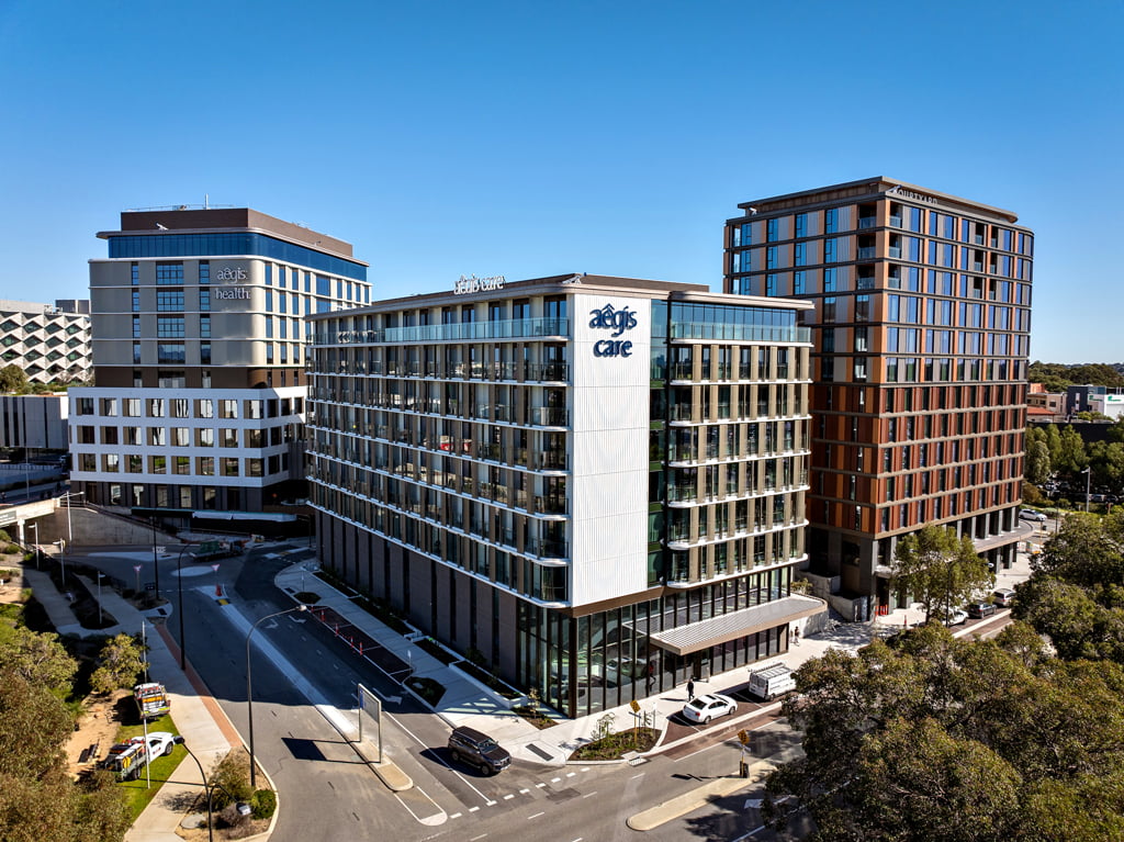 Murdoch Square development featuring Aegis Health and Aegis Aged Care