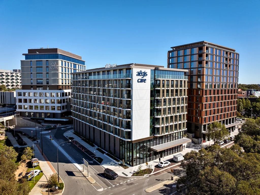 Murdoch Square development featuring Aegis Health and Aegis Aged Care